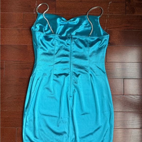 Crystal Sky Mini Dress — Teal - Picture 3 of 5
